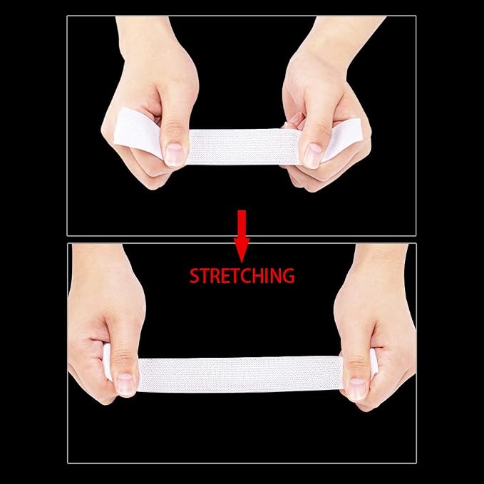 1 Inch White Non-Roll Polyester Knit Elastic Band