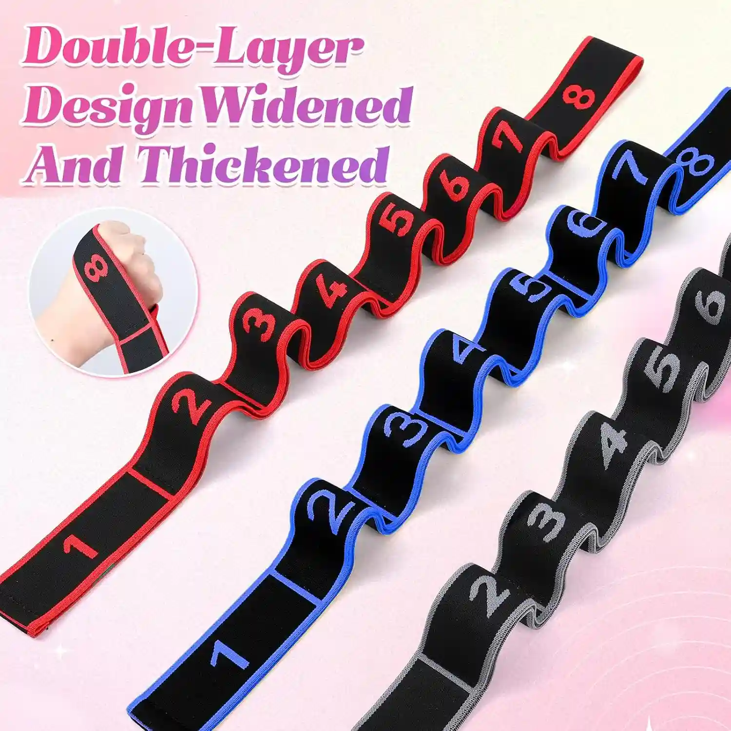 8-Level Adjustable Resistance Band for Stretching and Training