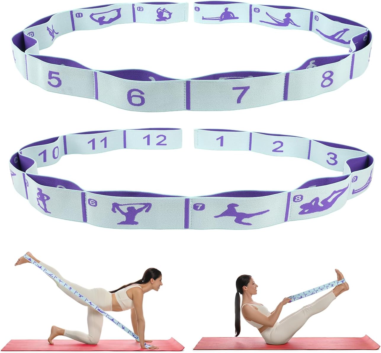 Numbered Stretch Strap for Yoga and Flexibility Training Numbered Stretch Strap for Yoga and Flexibility Training