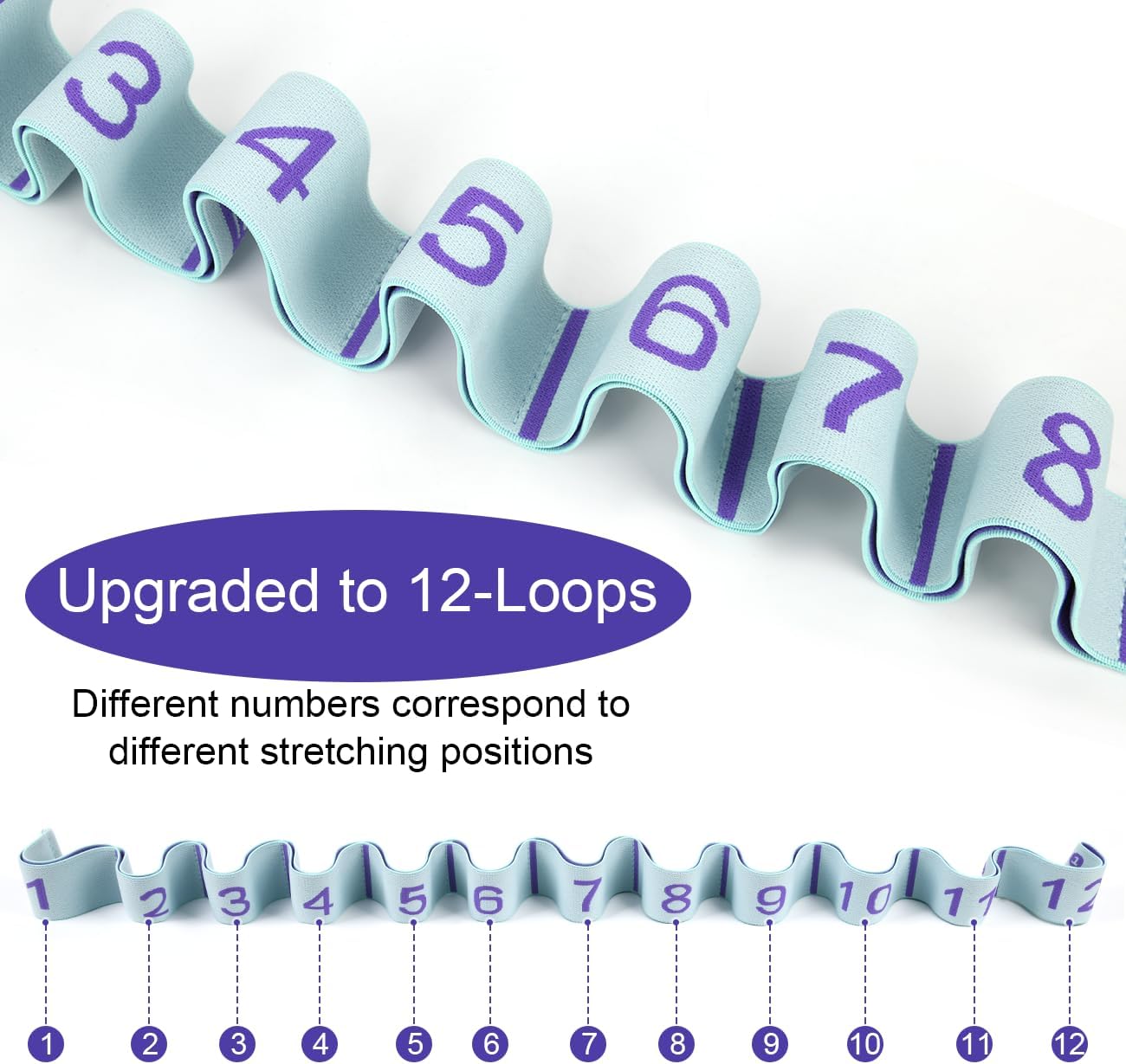Numbered Stretch Strap for Yoga and Flexibility Training