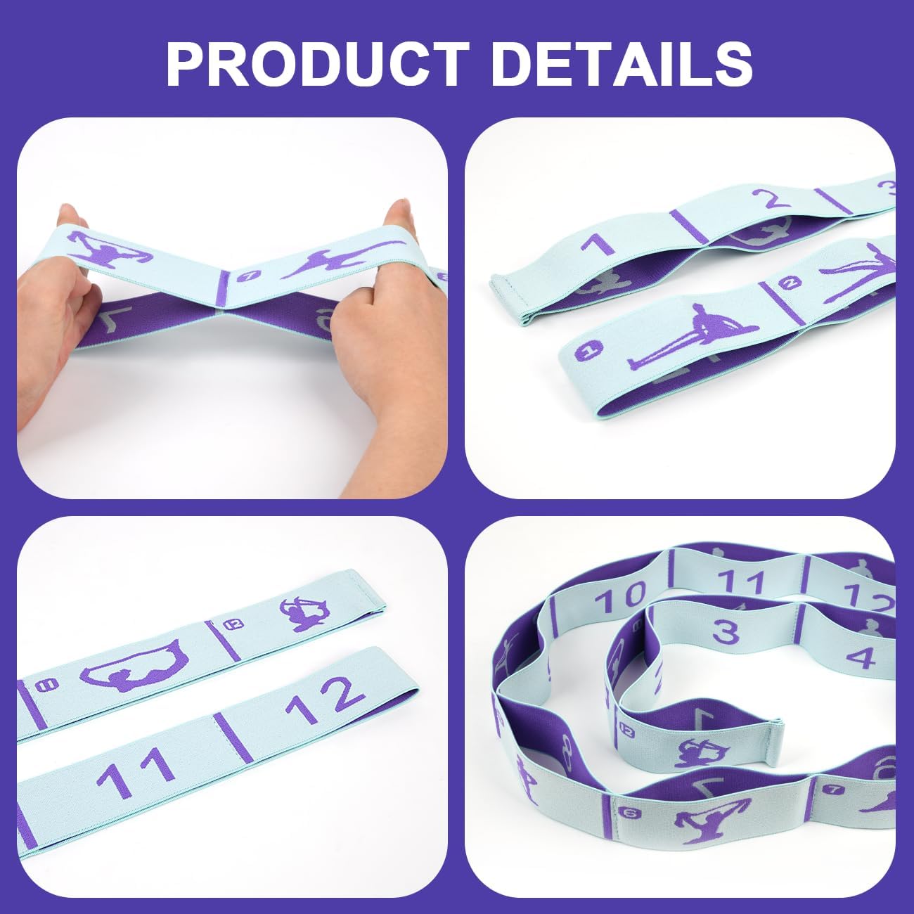 Numbered Stretch Strap for Yoga and Flexibility Training