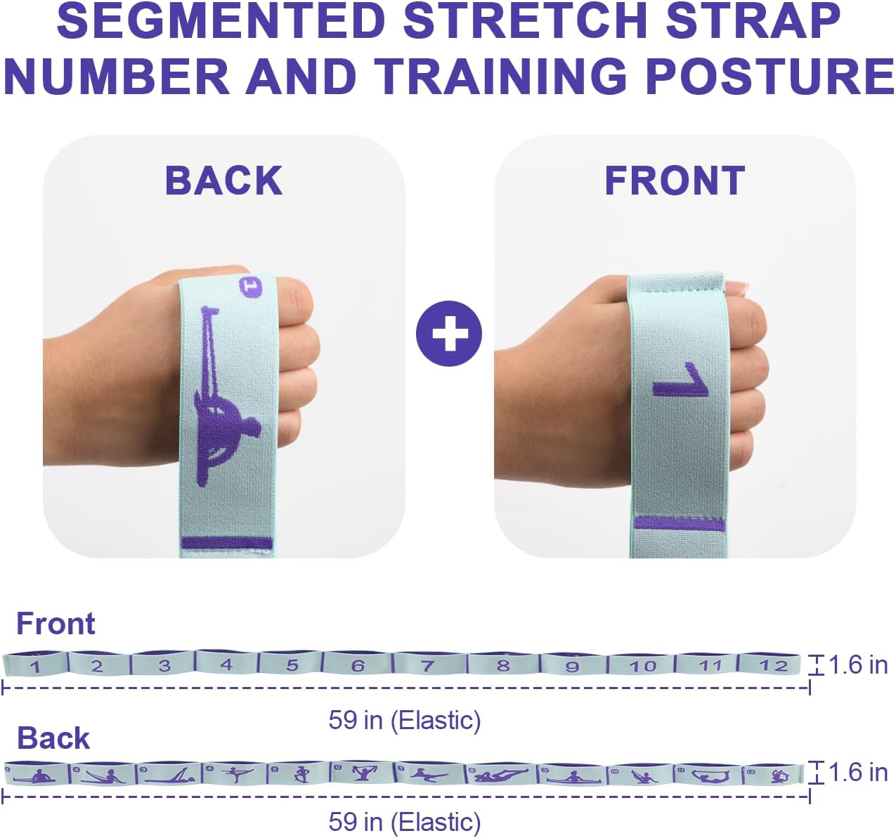 Numbered Stretch Strap for Yoga and Flexibility Training