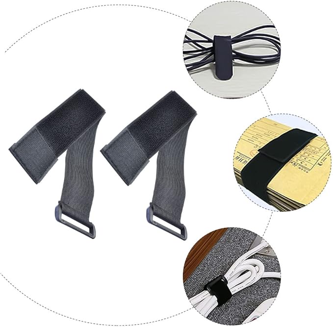 Multi-Purpose Black Hook and Loop Straps for Outdoor Gear Fastening Straps