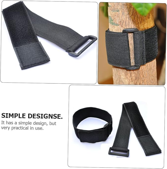 Multi-Purpose Black Hook and Loop Straps for Outdoor Gear Fastening Straps