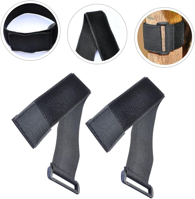 Multi-Purpose Black Hook and Loop Straps for Outdoor Gear Fastening Straps