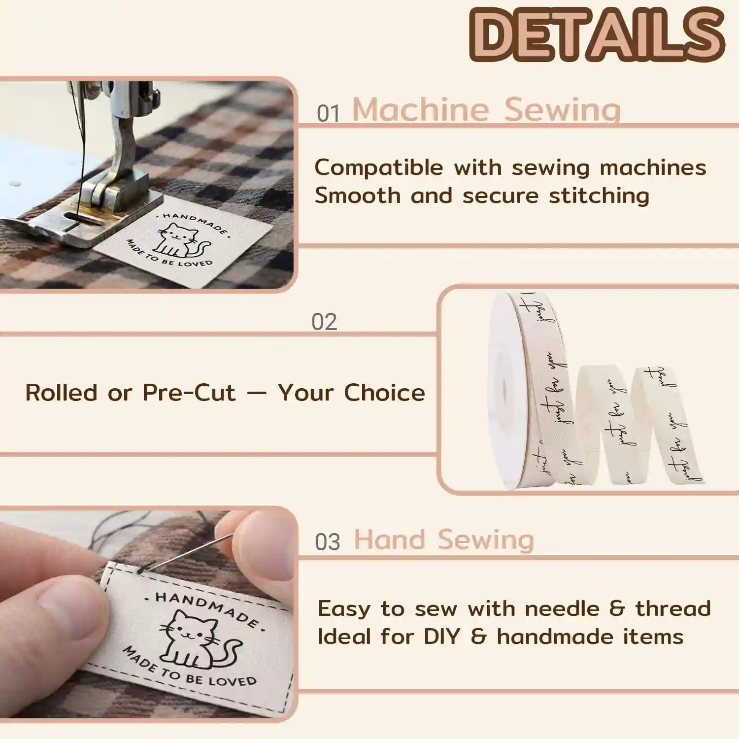 Custom Fabric Labels-Woven, Printed & Embroidery Fully Custom Sizes for Bag & Accessory Brands