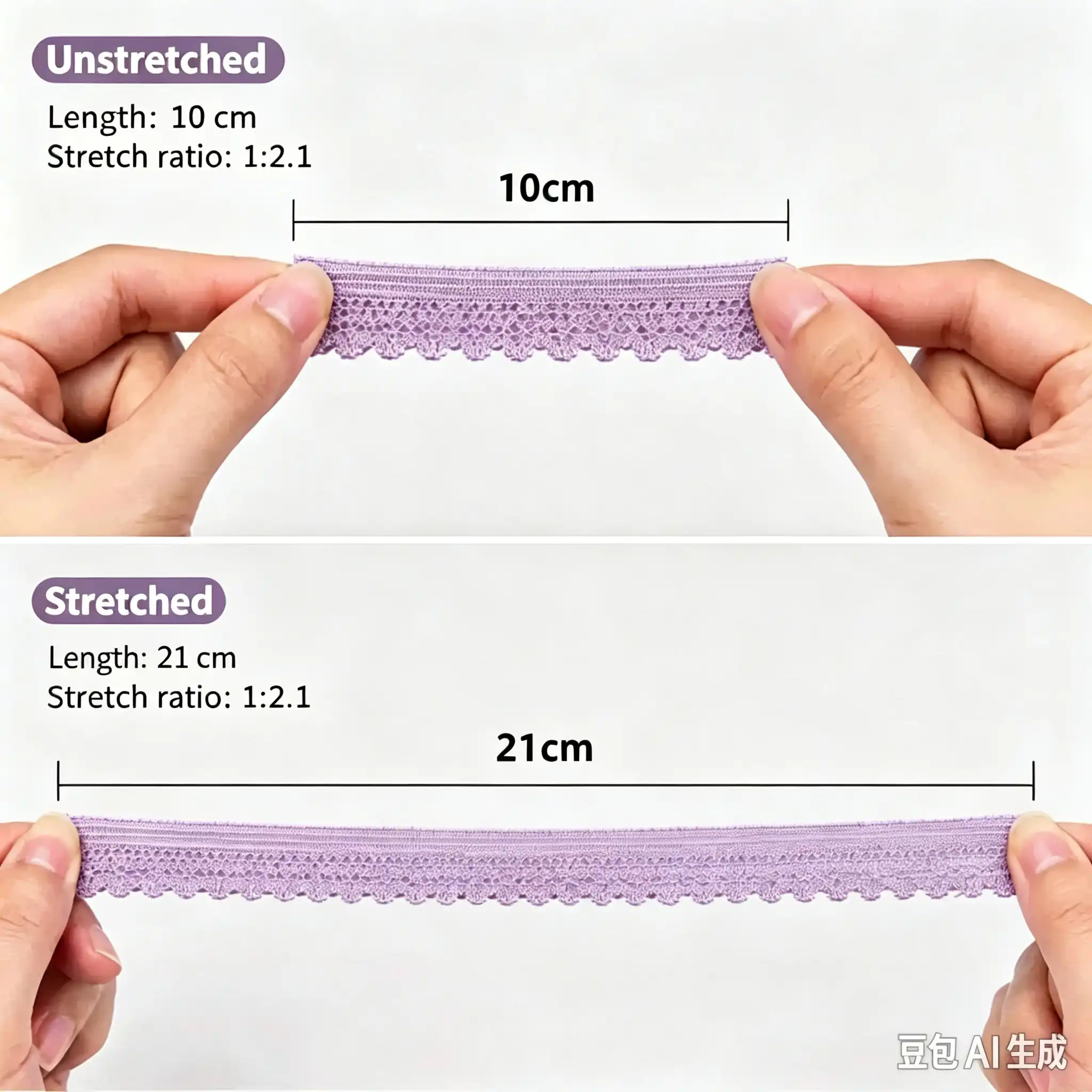 Custom Scalloped Elastic Lace Trim for Lingerie and Apparel