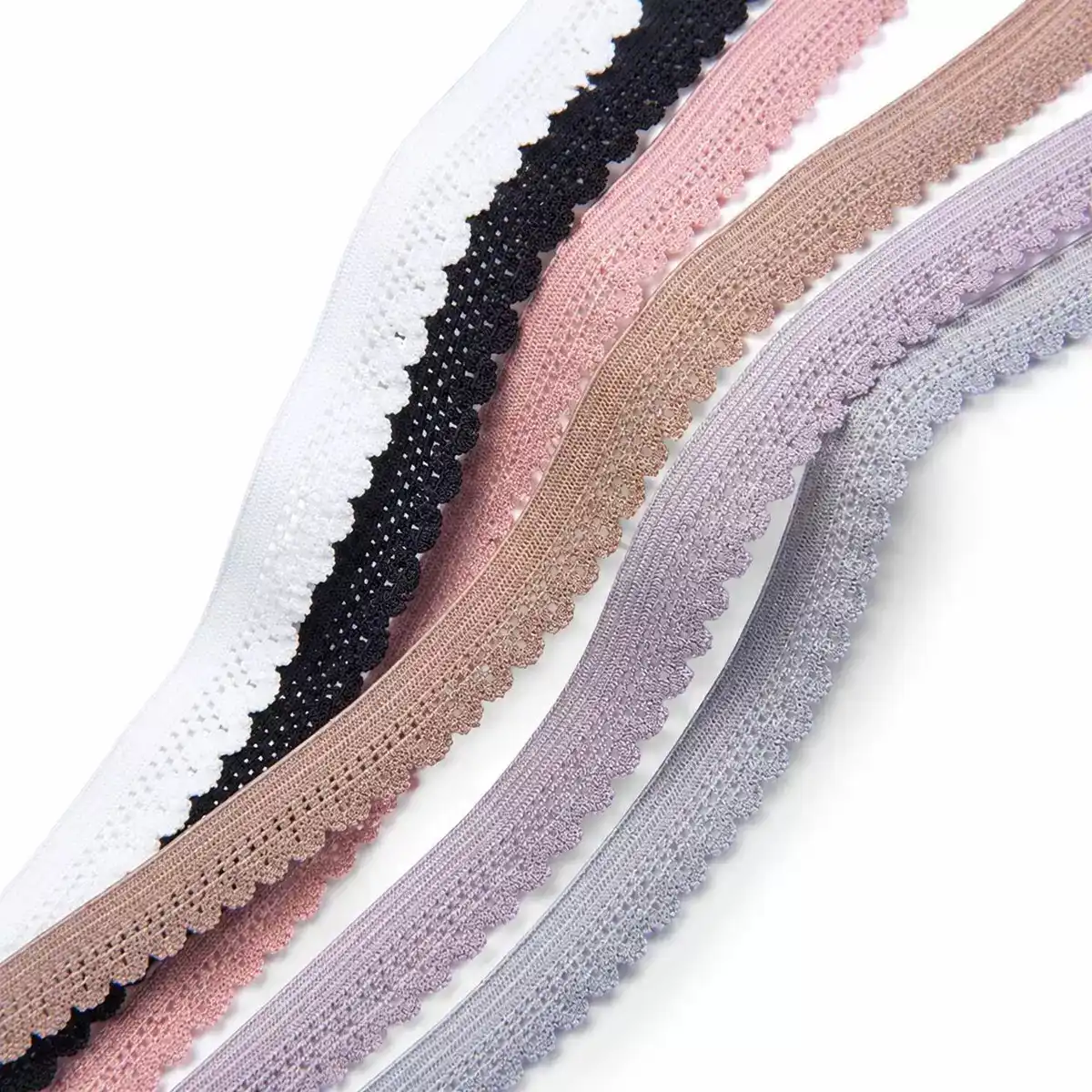 Custom Scalloped Elastic Lace Trim for Lingerie and Apparel