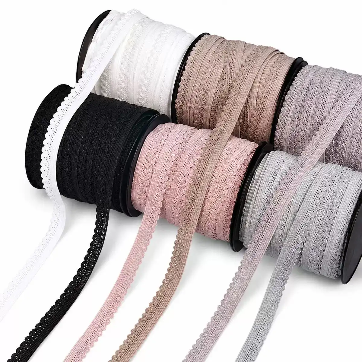 Custom Scalloped Elastic Lace Trim for Lingerie and Apparel