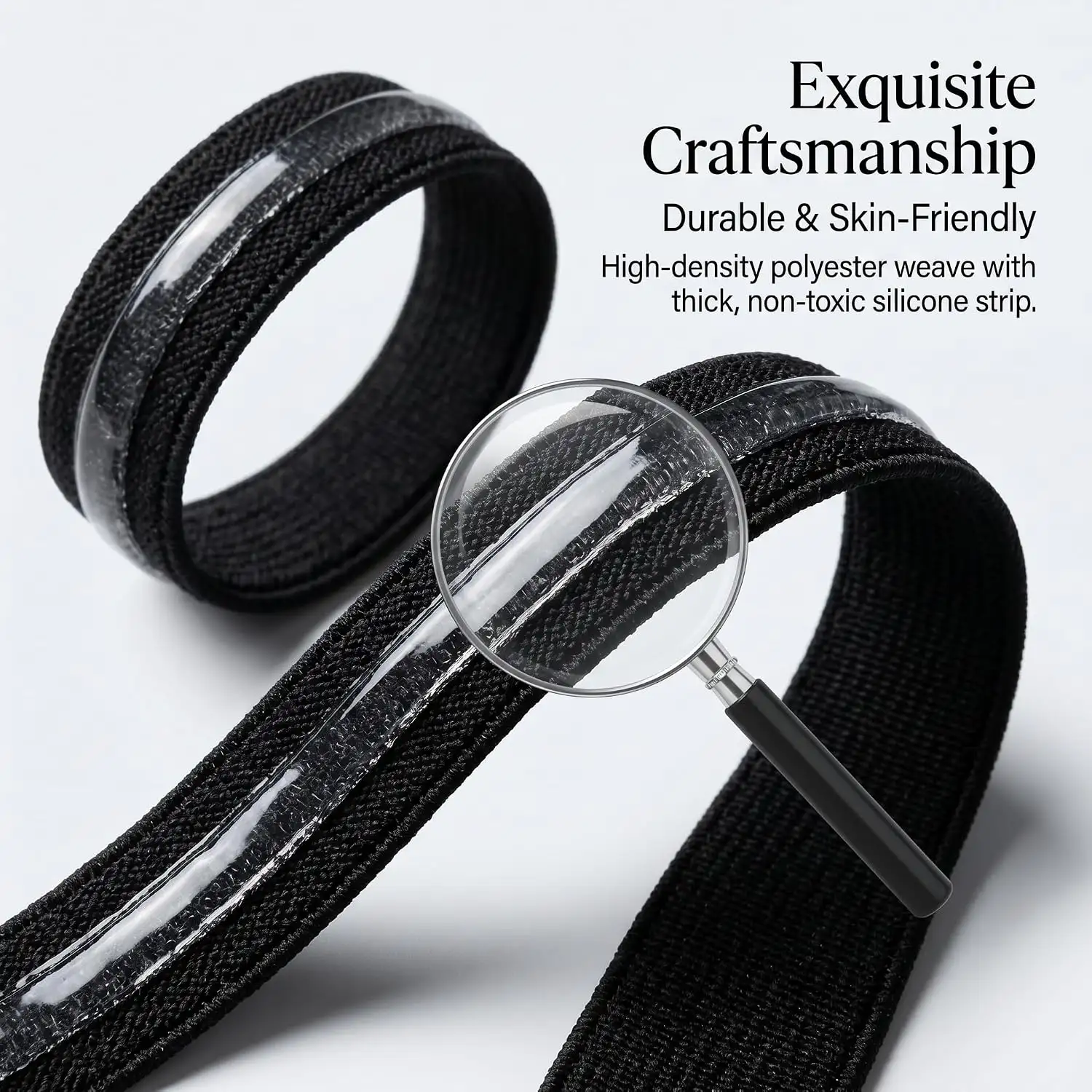 3/8 Inch Silicone Non-Slip Elastic Band, 9-Yard Roll