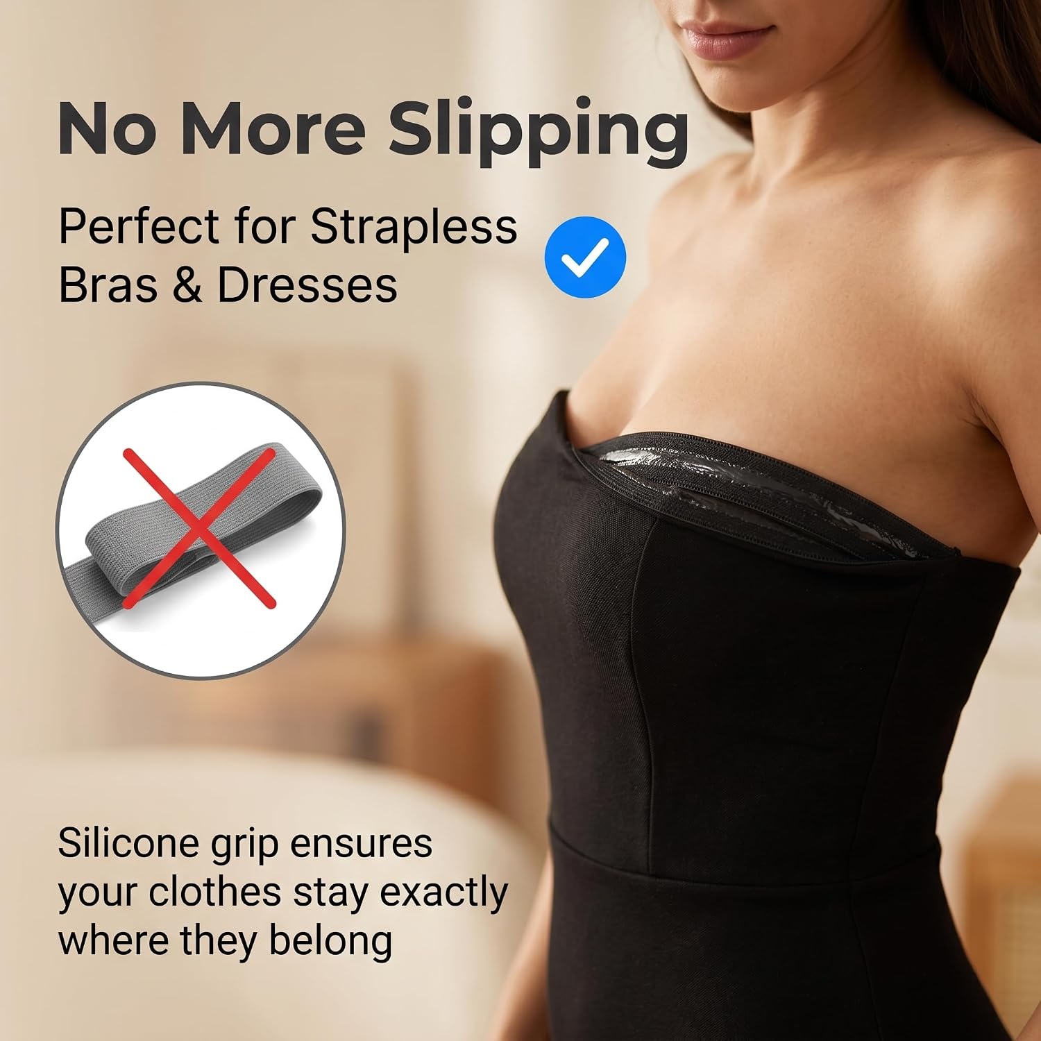 3/8 Inch Silicone Non-Slip Elastic Band, 9-Yard Roll