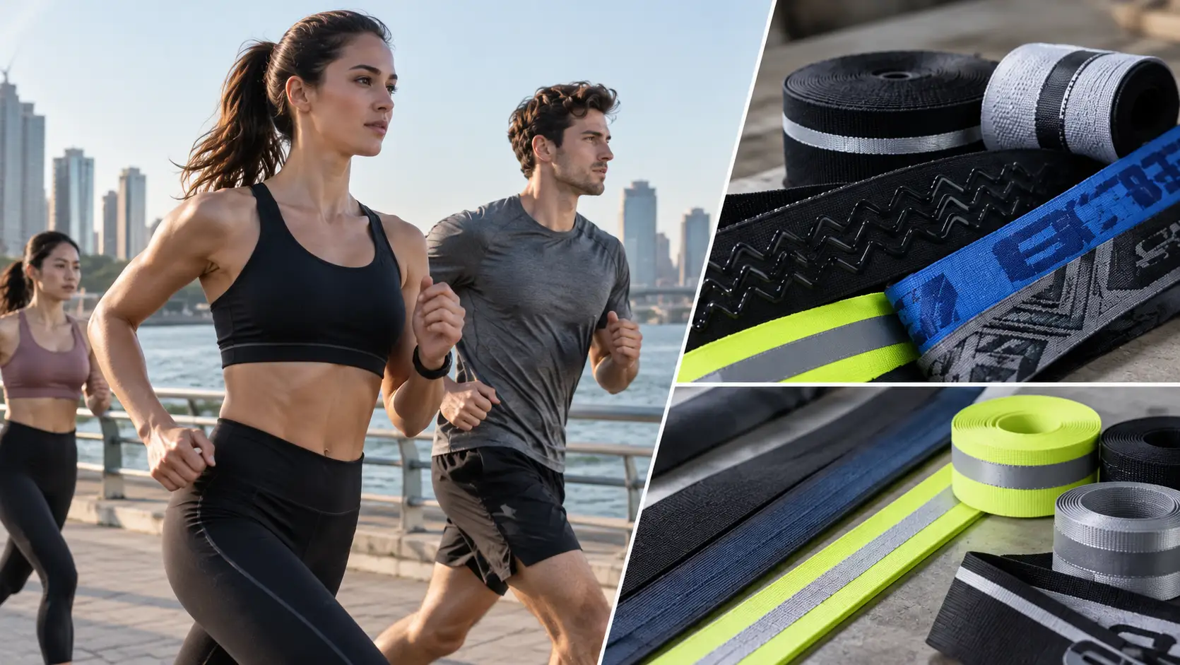 Performance elastic and webbing for activewear and sportswear
